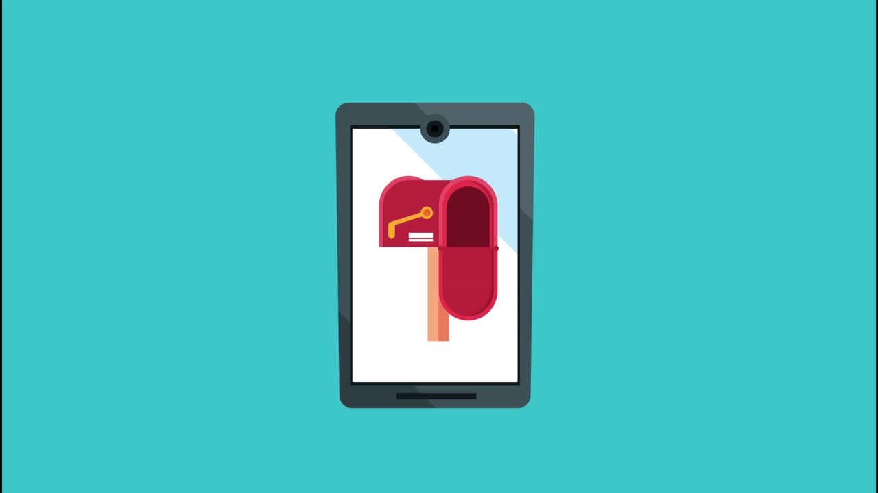 delivery logistic service with mailbox in smartphone and envelope