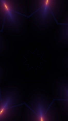 glowing star in the dark. kaleidoscope vj loop vertical