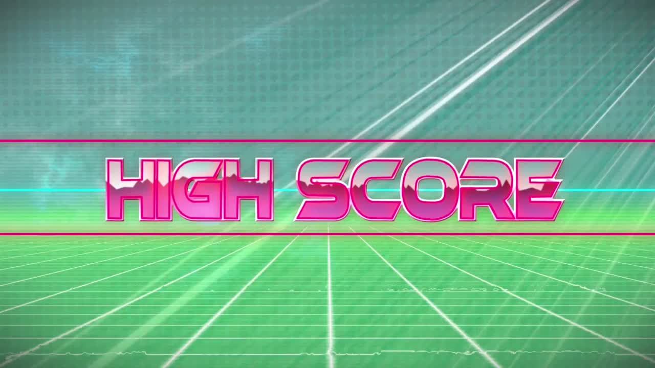 Animation of high score text over shapes