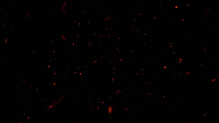 chispas de fuego en fondo negro