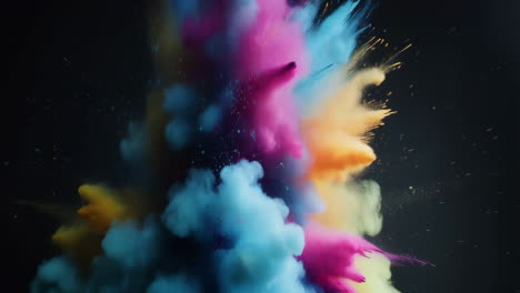 vibrant colorful powder explosion against a dark background