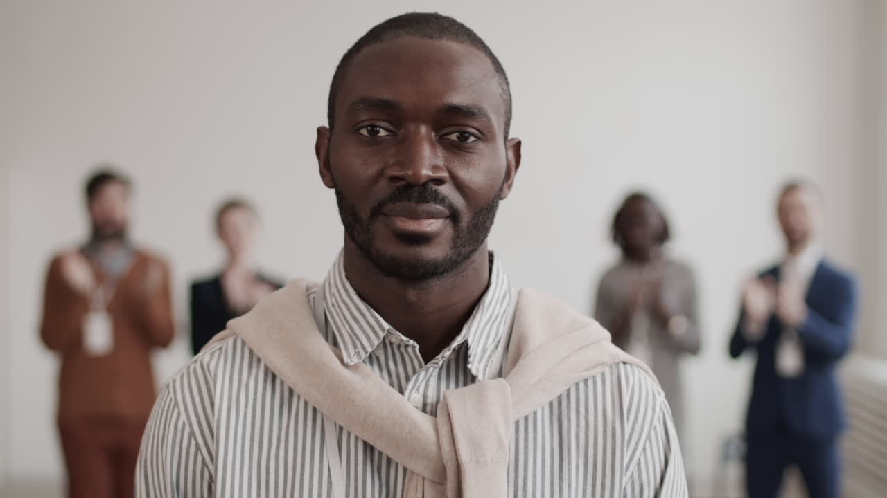 African Office Worker Posing on Camera