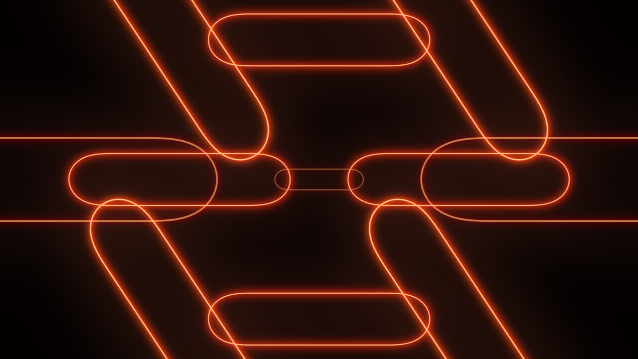 Catena luminosa al neon incandescente che illumina il potere dell'unità