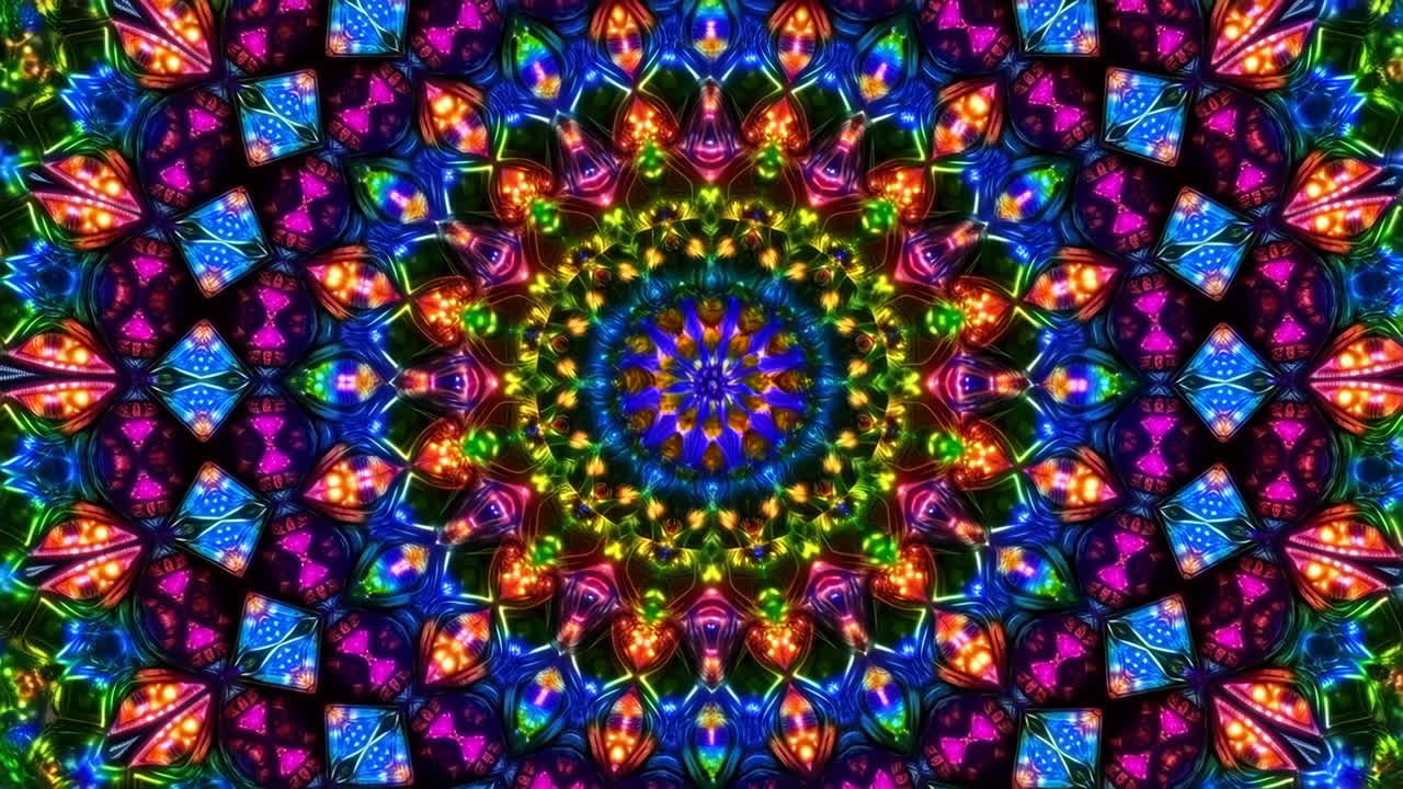 Motivo Caleidoscopico Mandala Vibrante e Colorato
