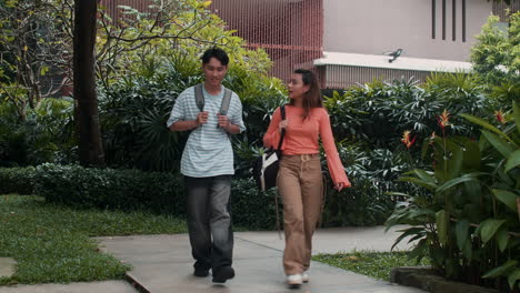 teenagers walking in the park