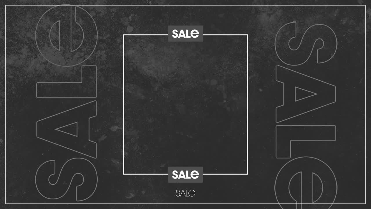 ⁇ 색 텍스트 판매의 애니메이션, 중앙  ⁇ 색 프레임과 회색 배경에 빈 공간