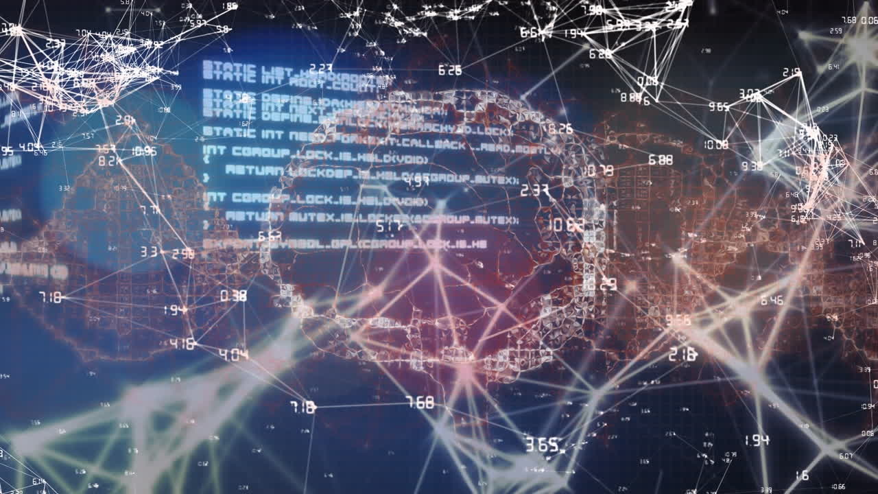 Animation of data processing with dna strand and human brain