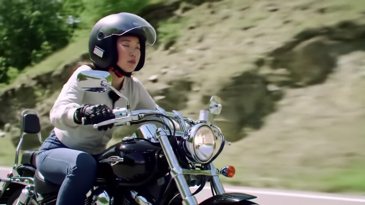 A Passionate Ride: Capturing the Spirit of Freedom on a Motorcycle Adventure Through Stunning Landscapes with a Determined Female Rider