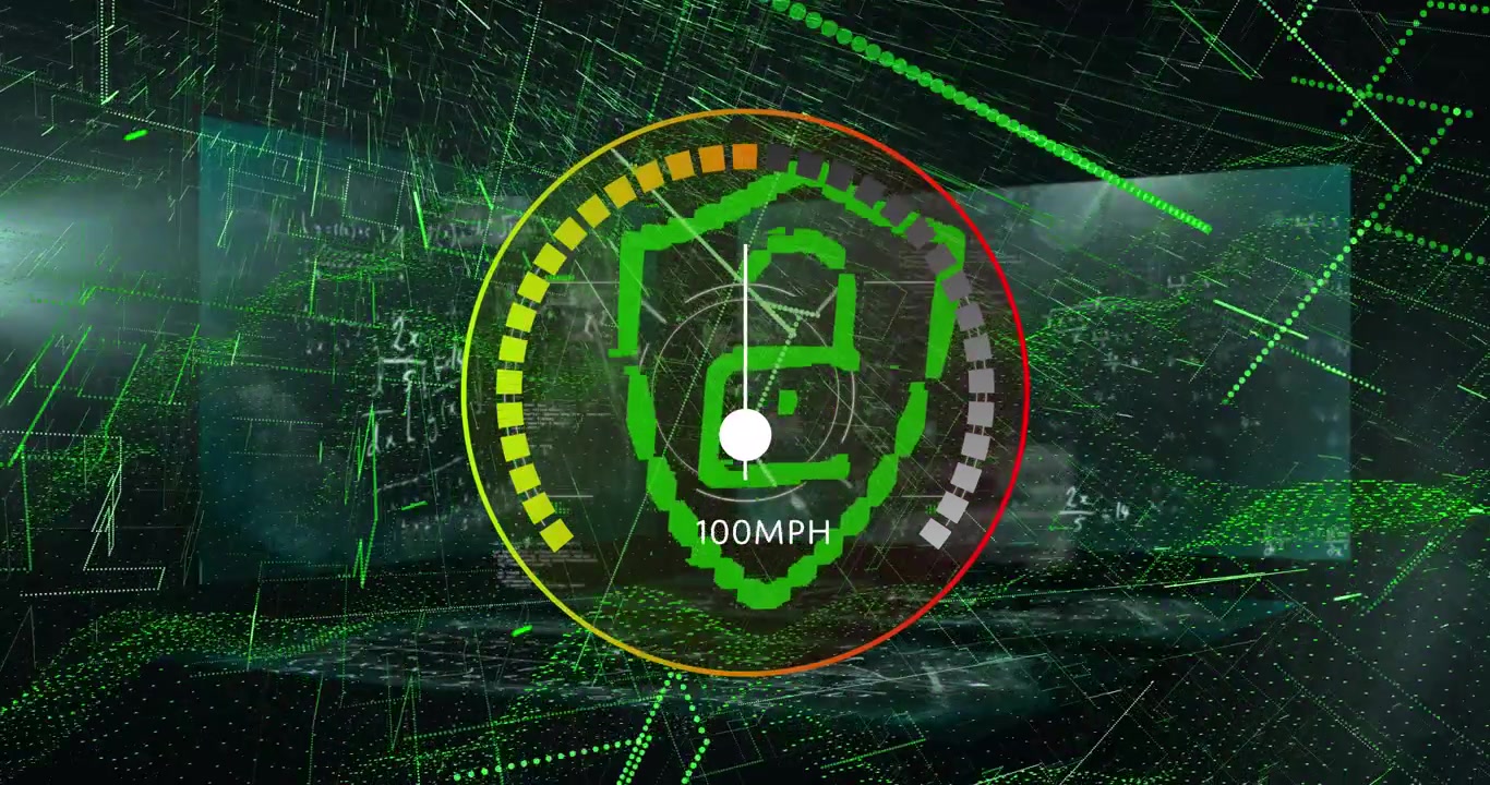 Animazione dell'elaborazione dati su sfondo nero