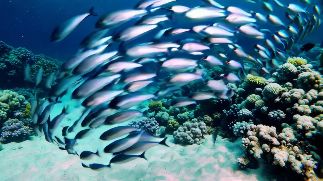 escuela de peces en el arrecife de coral