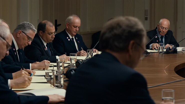 Government officials meeting at a table