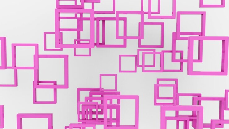 Abstract background 3d color squares shapes 4k animation. Looping footage.