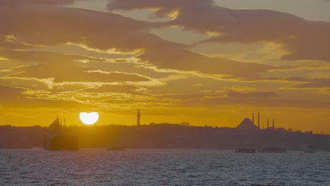 istanbul sunset over the bosphorus