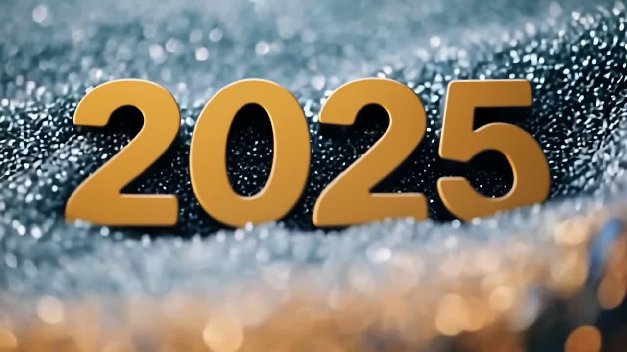 Happy New Year 2025 - Sparkling Glitter Background