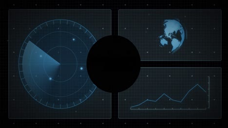 animation of data processing over shapes