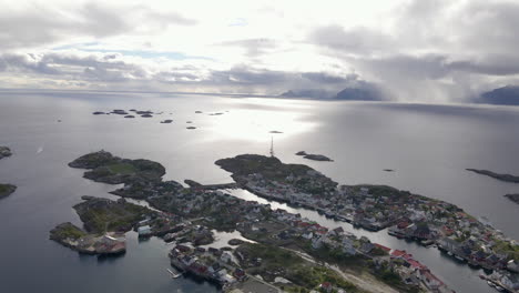 a beautiful fishing village surrounded by small islands and ocean