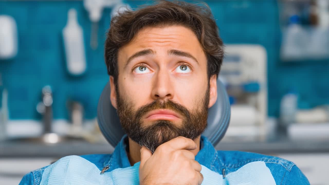 A Patient's Journey: A Man's Hesitation and Contemplation in the Dentist's Chair Experience from Nervous Anticipation to Reflective Thoughtfulness