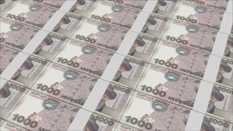 1000 kyrgyzstani som banknotes printed by a money press