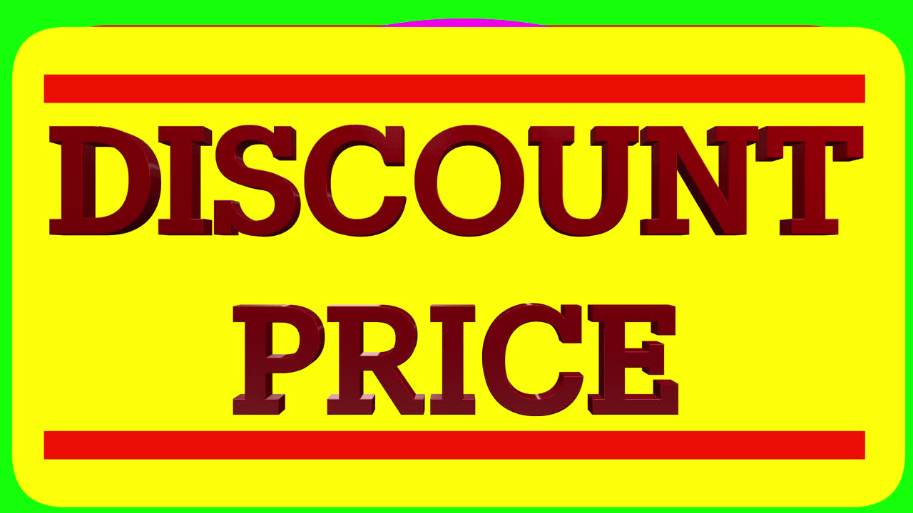 Vibrant shop posters on green screen advertise stock Sale promotion