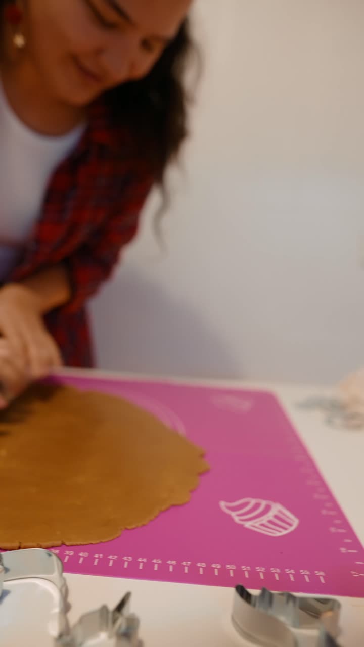 Woman Preparing Dough for Baking
