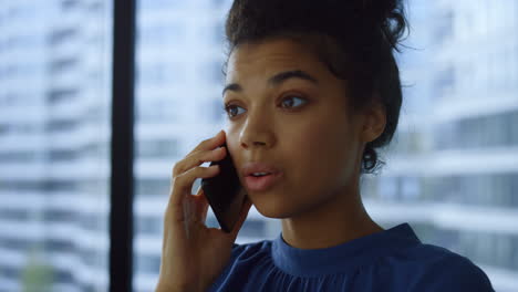 businesswoman talking on mobile phone