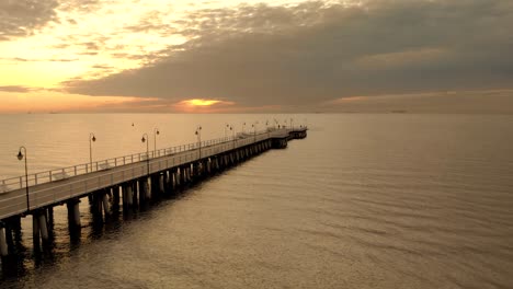 beautiful aerial shot sunrise by the sea