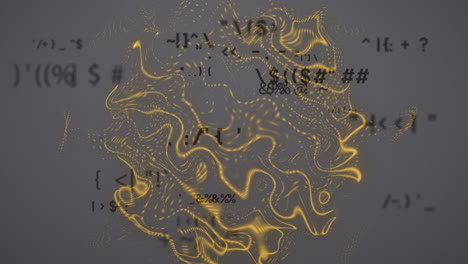 animación del procesamiento de datos sobre formas sobre fondo gris