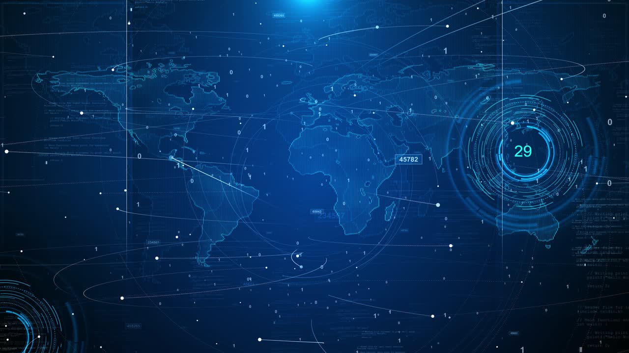 Digital earth map background social network connections hud planet earth globe maps world animation