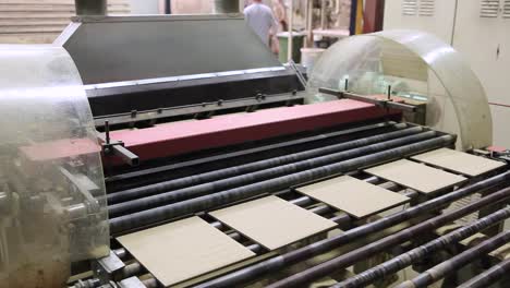 making ceramic tiles in a factory