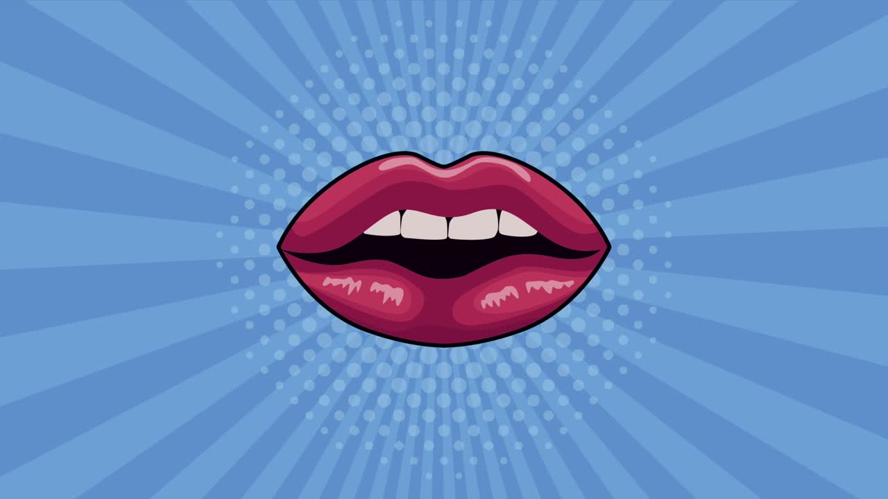 animación de estilo pop con boca