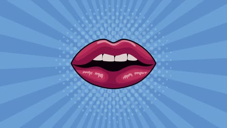 animación de estilo pop con boca