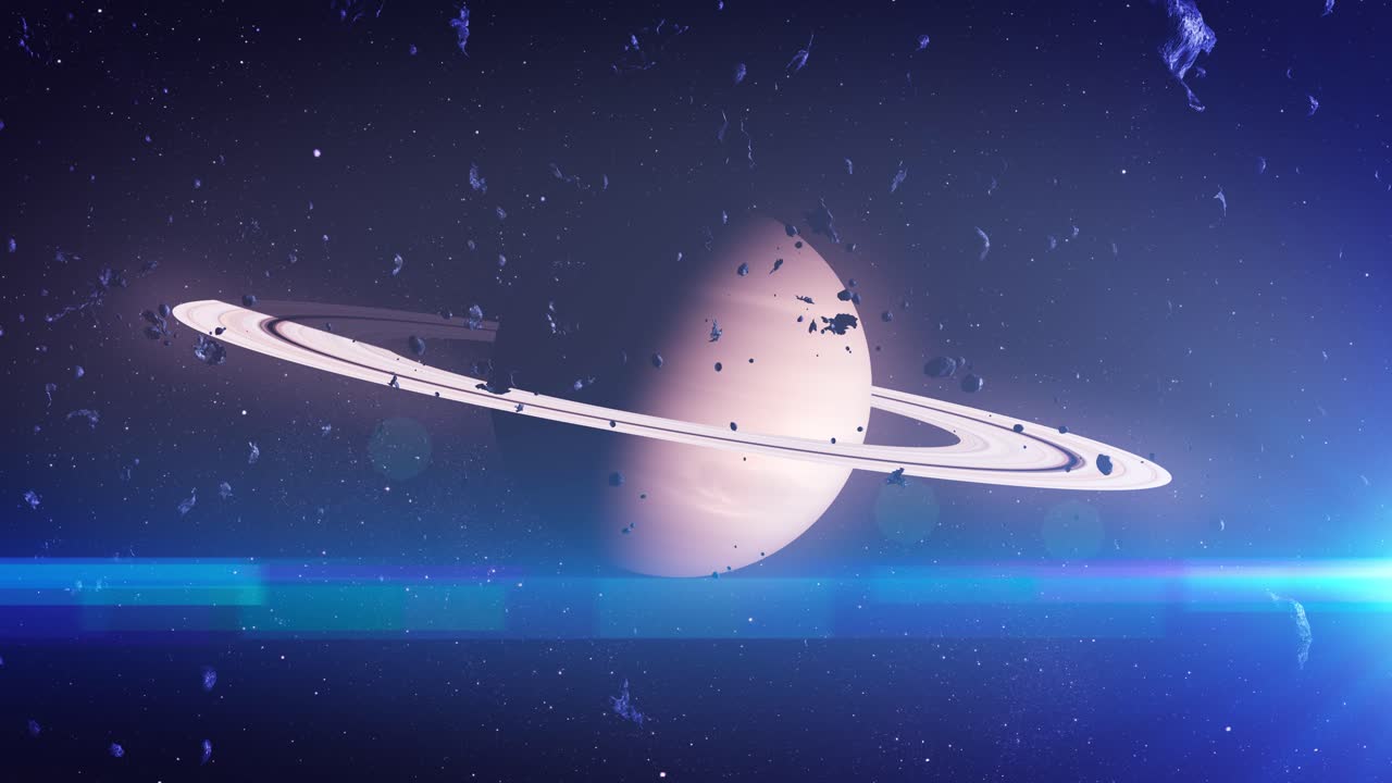 깊은 우주에 있는 토성과 같은 행성