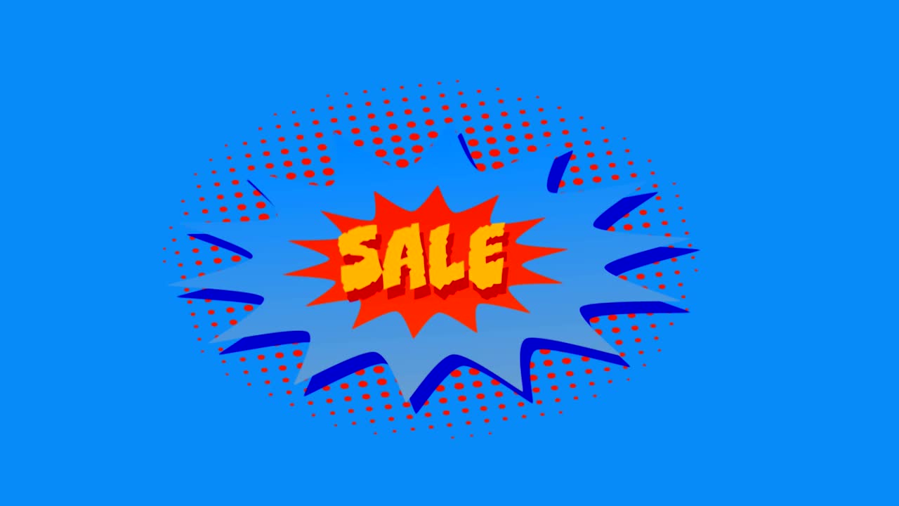 venta de texto sobre boom y zap texto en burbujas de habla contra fondo azul