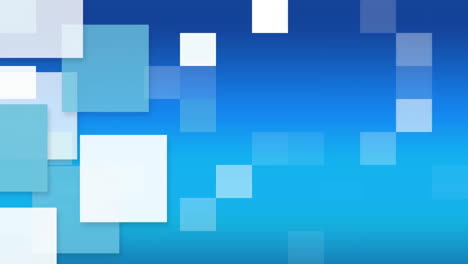 animación de formas blancas que se mueven sobre un fondo azul