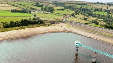 aerial drone footage of a typical rural yorkshire scene