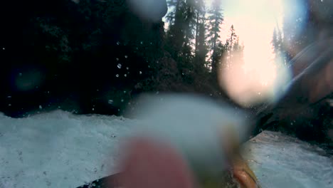 First-person-view-of-extreme-whitewater-kayaker-descending-class-IV+-Takilma-Gorge-on-the-upper-Rogue-River-in-Southern-Oregon