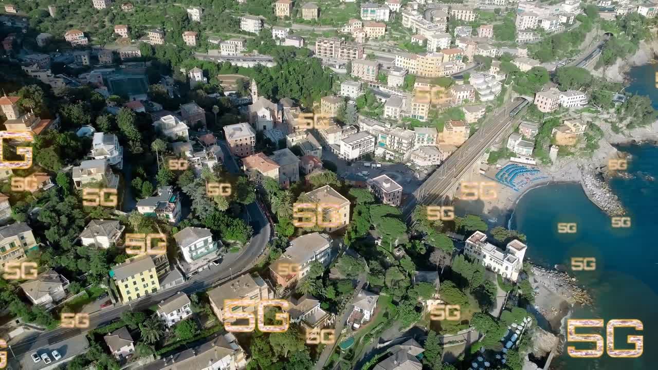 풍경 위에 6g 텍스트 네트워크의 애니메이션