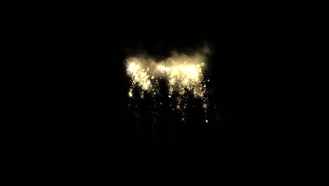 footage fireworks with sparkling lights and stars, ignites an explosion on a black background
