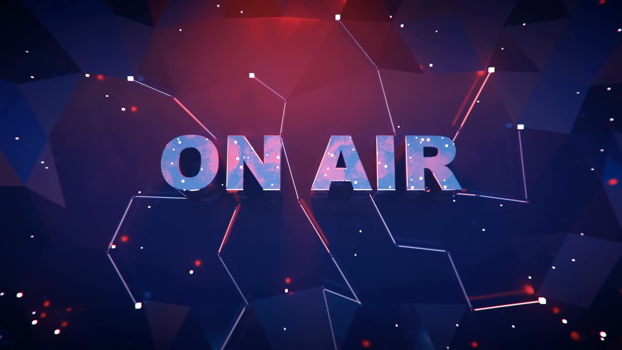 en el aire texto en baja superficie poli bucle sin costuras animación de renderización 3d