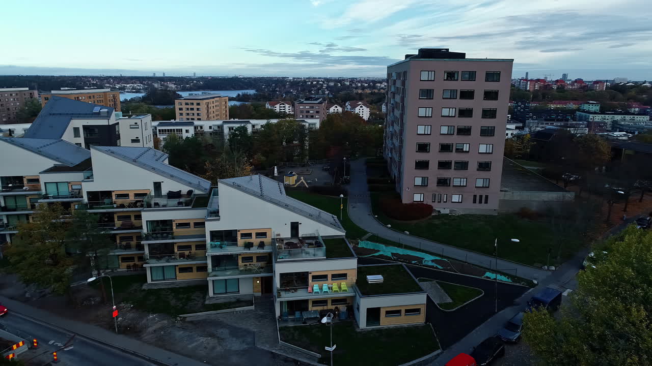 Modern apartment residential complex building in Riga, Latvia, urban development