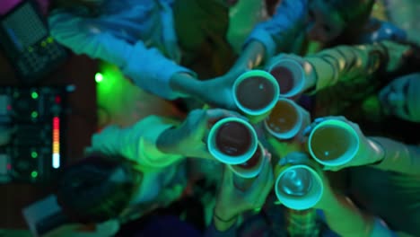 a group of friends partying and celebrating