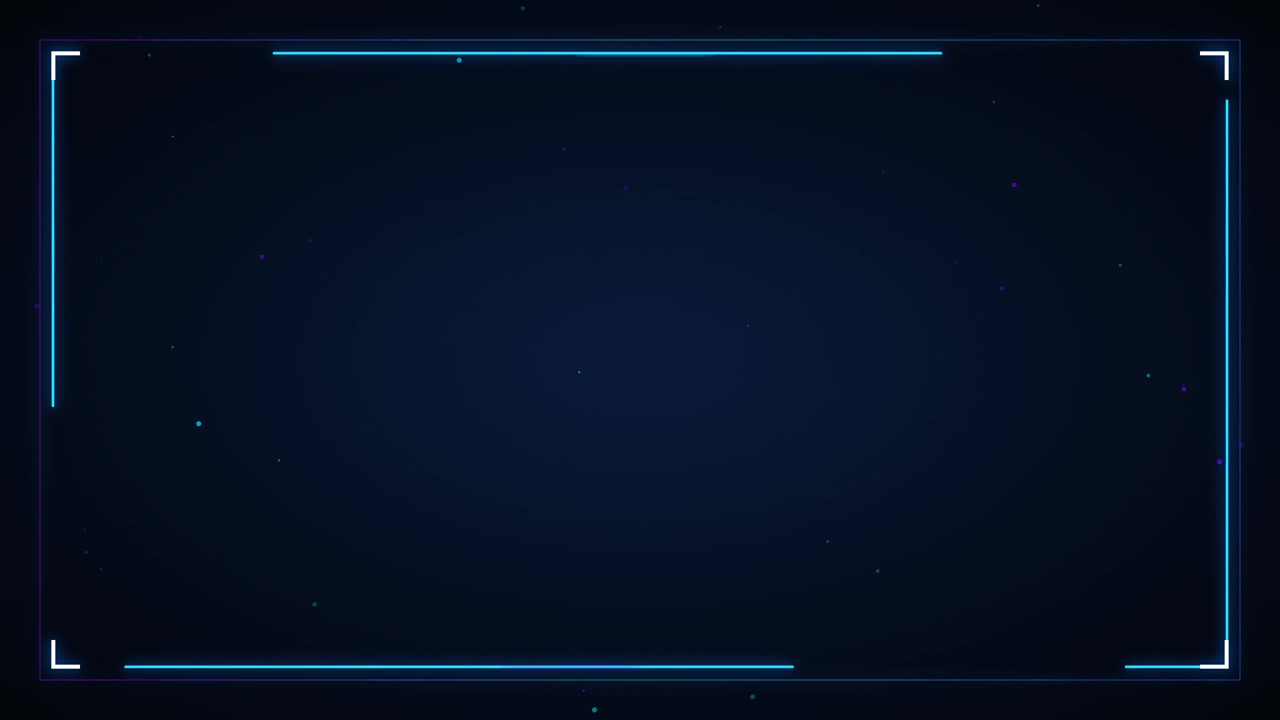 Abstract Digital Frame with Floating Particles on Dark Background