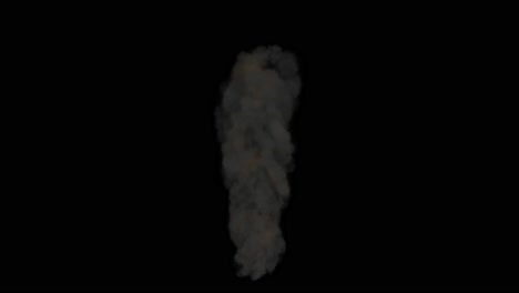 Thick-black-smoke-on-black-background,-2D-visual-effects-animation