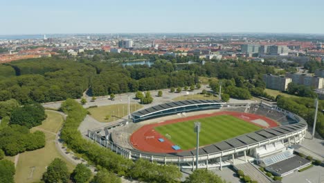 aerial view of malmo stadium and track in sweden