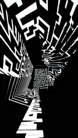 abstract black and white geometric labyrinth