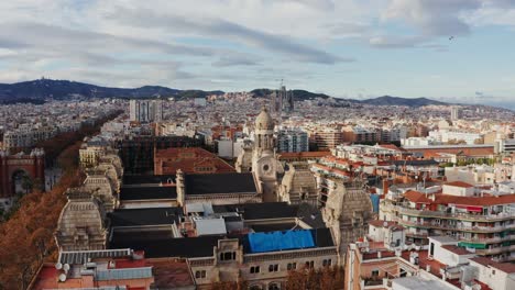 aerial view of barcelona cityscape