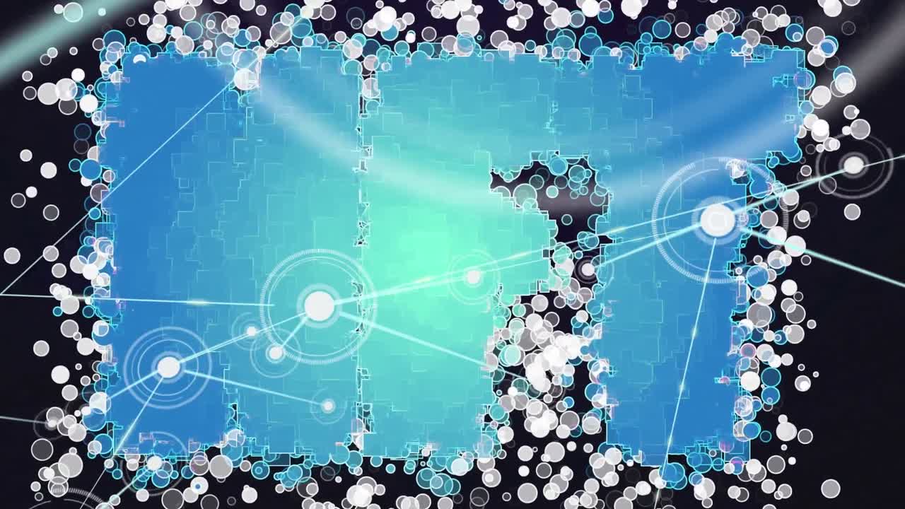 검은 바탕에 nft를 통해 연결의 애니메이션