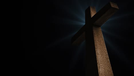 4k stone cross post on dark or black background