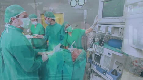 grupo de médicos que operan a una persona.