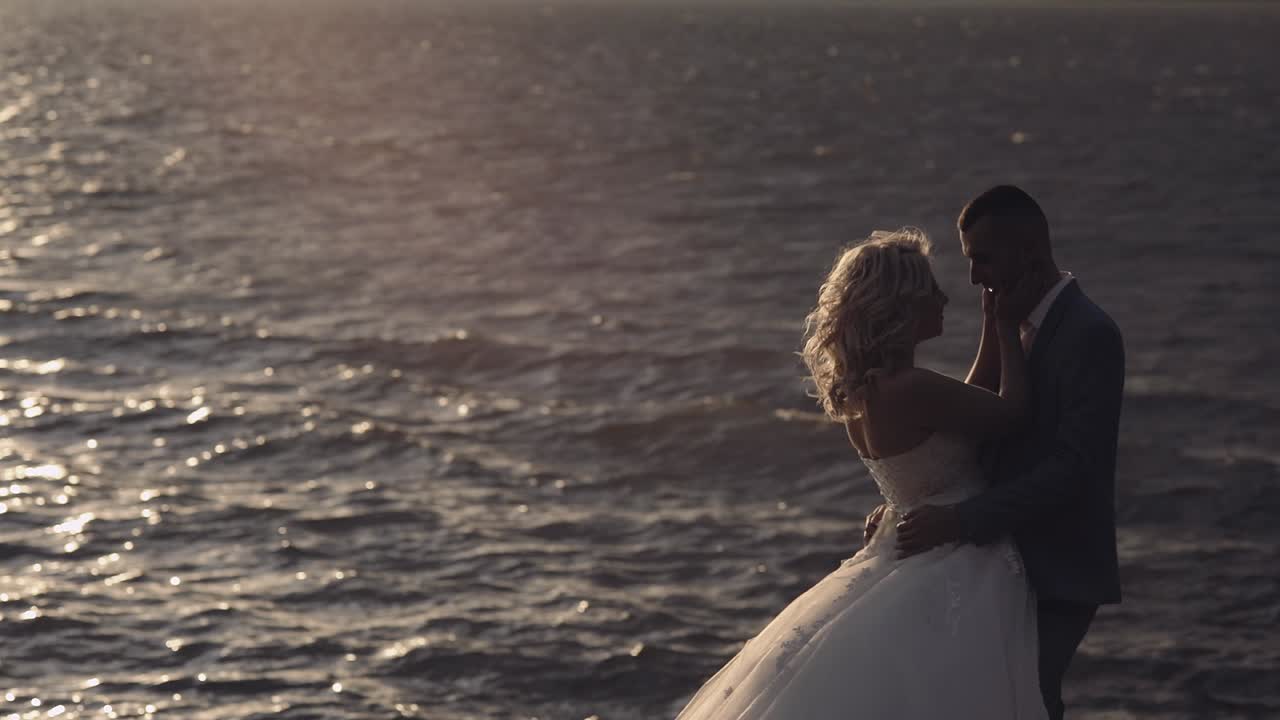 Wedding couple. Lovely groom and bride. Happy family. Man and woman in love